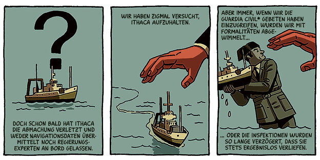 Drei Szenen aus dem Comic Drei Szenen aus dem Comic