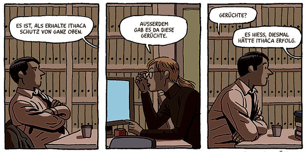 Drei Szenen aus dem Comic Drei Szenen aus dem Comic