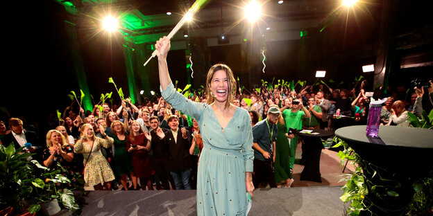 Großer Jubel: Die Spitzenkandidatin der Grünen Lan Marie Berg