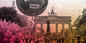 Vor dem Klimastreik: Teilnehmer versammeln sich vor dem Brandenburger Tor