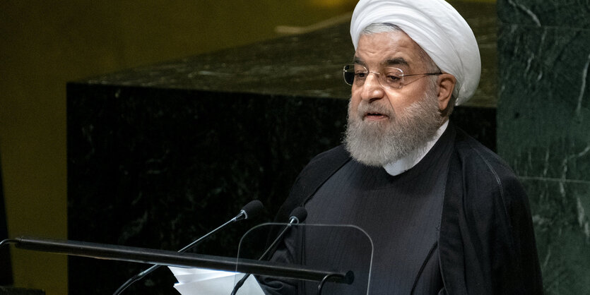 Hassan rohani bei seiner Rede vor den Vereinten Nationen in New York