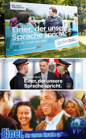 drei Wahlplakate übereinander drei Wahlplakate übereinander