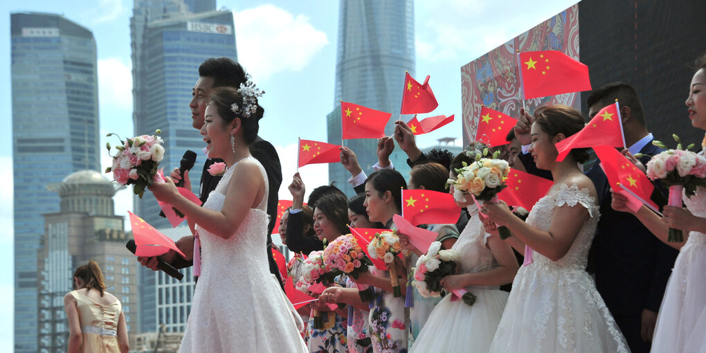 Chinesische Massenhochzeit in Schanghai