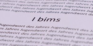 Schriftzug "I bims", das Jugendwort 2017