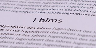 Schriftzug "I bims", das Jugendwort 2017