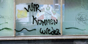 Grafitti an einem Berliner Supermarkt: "Wir kommen wieder"