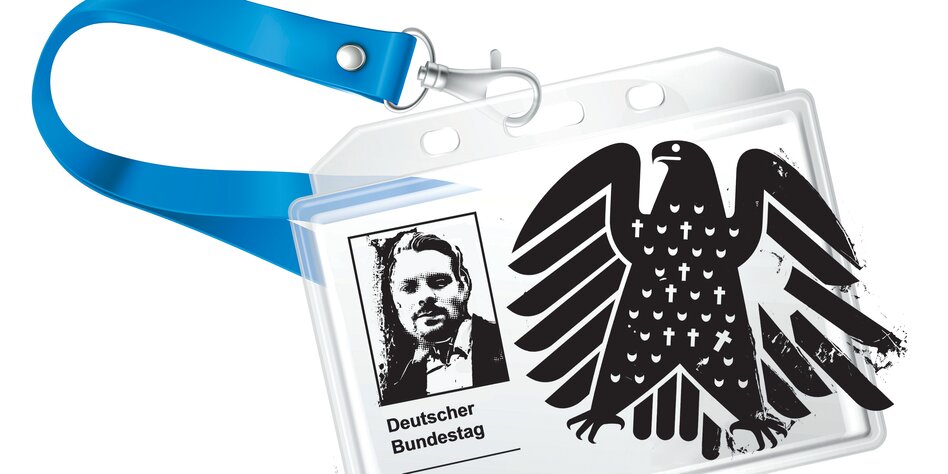 Illustration eines Hasuausweises für den deutschen Bundestag