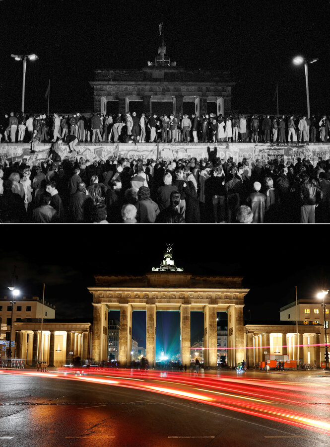 Das Brandenburger Tor 1989 und 2019