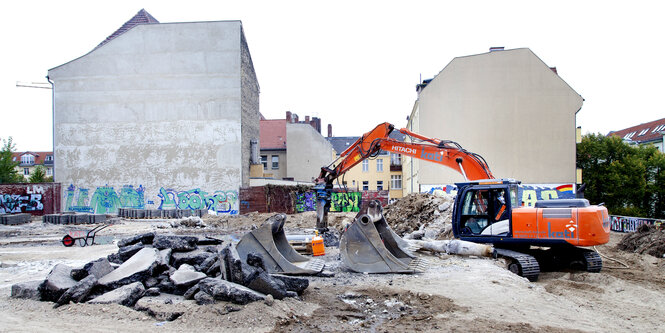 Bagger auf einer Baustelle