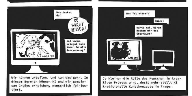 Ein Comicstrip zum Theme Künstliche Intelligenz