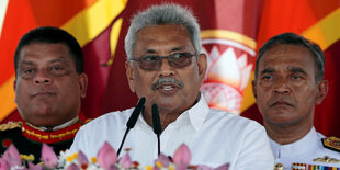 Portrait des neuen Präsidenten von Sri Lanka, Gotabaya Rajapaksa