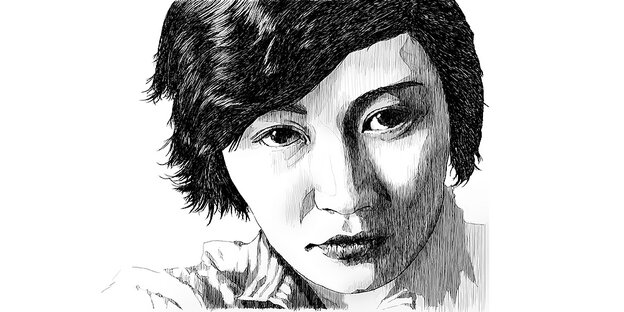Ein nahes Porträt von Yamawaki Michiko
