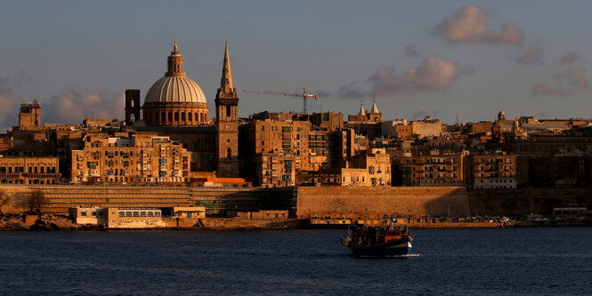 Ansicht der Stadtsilhouette von Valetta