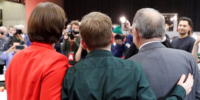 Saskia Esken, Kevin Kühnert und Norbert Walter-Borjans