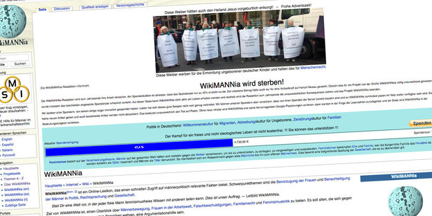 Screenshot der Internet-Seite Wikimannia
