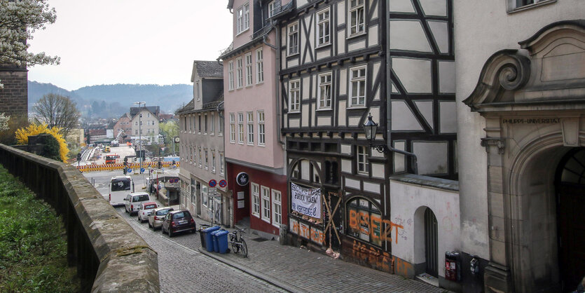 Oberstadt in Marburg mit Kneipe Havanna 8.