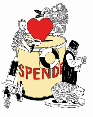 Karikatur Spenden Karikatur Spenden