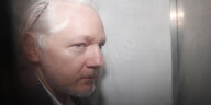 Julian Assange, von der Seite