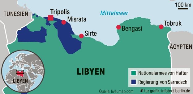 Eine Karte von Libyen Eine Karte von Libyen