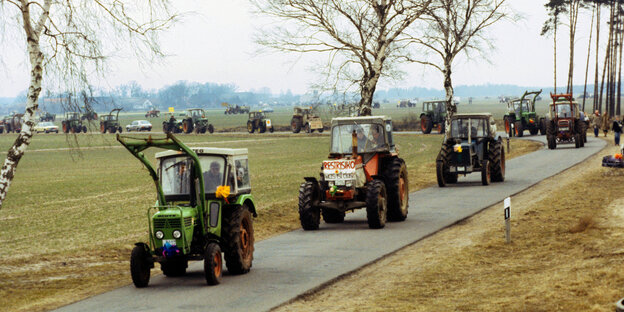 Landwirte 31. 3. 1979 auf dem Weg nach Hannover.