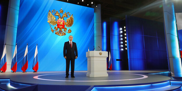 Russlands Präsident Putin bei seiner Rede zur Lage der Nation