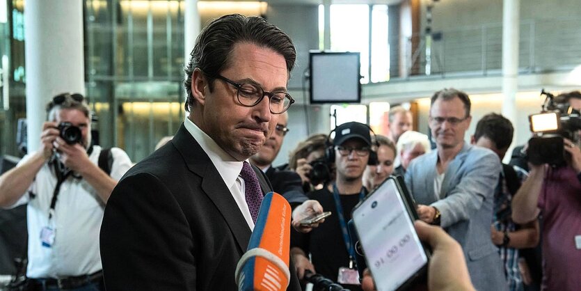 Bundesverkehrsminister Andreas Scheuer vor dem Ausschuss im Dezember 2019