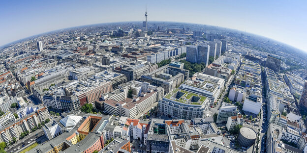 Panoramablick auf die Innenstadt von Berlin.
