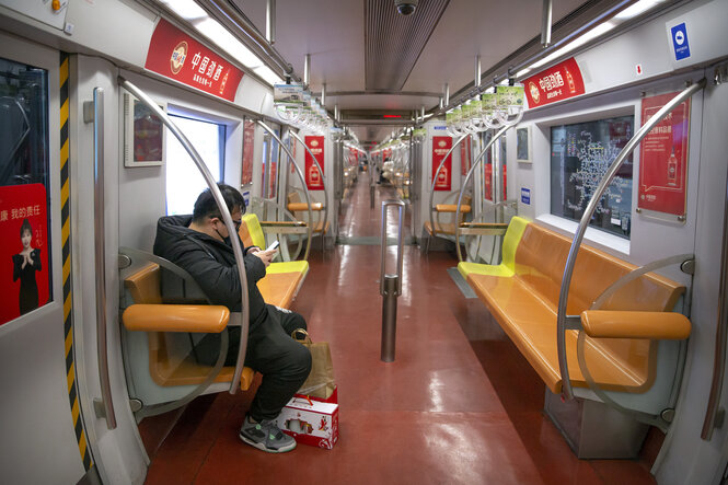 Leere U-Bahn in Peking