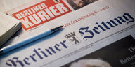 Titelseiten der Berliner Zeitung und des Berliner Kurier