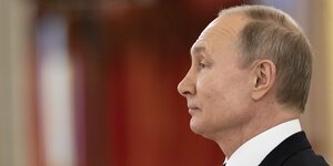 Seitliches Profil von Putin
