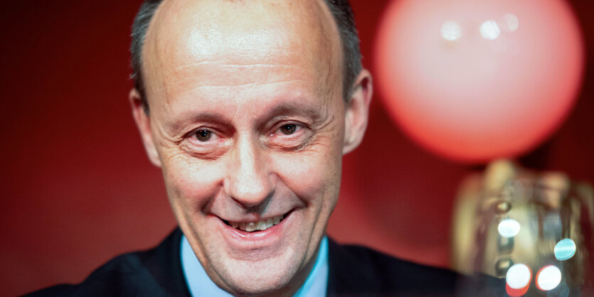 Friedrich Merz grinst