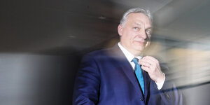 Viktor Orban bei einer Pressekonferenz.