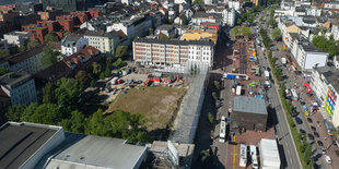 Blick auf das ehemalige Esso-Häuser-Areal und das künftige Paloma-Viertel zwischen dem Hafen und der Reeperbahn.