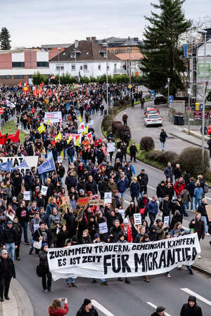 Demonstration nach den rassistischen Morden in Hanau. Demonstration nach den rassistischen Morden in Hanau.