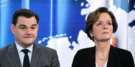 Enttäuschte Gesichter der KandidatInnen von CDU und FDP