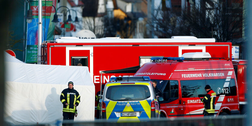 Ermittlungen am Tatort in Volkmarsen