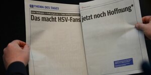 Eine aufgeschlagene Ausgabe der Hamburger Morgenpost