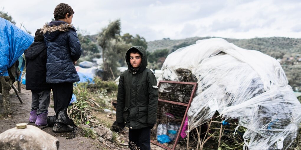 Kinder im Flüchtlingslager Moria auf der griechischen Insel Lesbos.