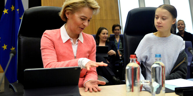 Ursula von der Leyen und Greta Thunberg in Brüssel.