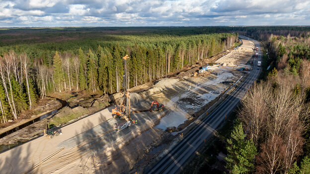 Baustelle der Rail Baltica in Estland.