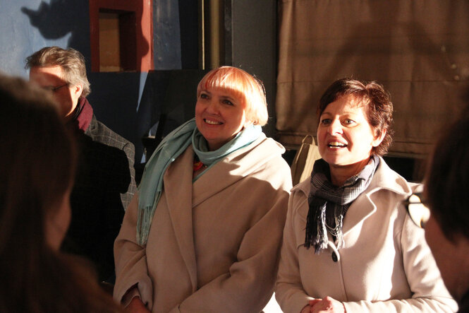 Claudia Roth und Sigi Hagl in Landshut.