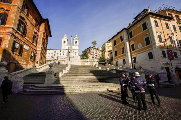Spanischen Treppen in Rom ohne Touristen.