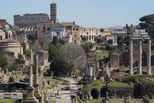 Forum Romanum in Rom ohne Touristen.