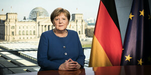Angela Merkel bei einer TV-Ansprache.