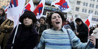 Frauen protestieren in Griechenland