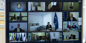 Die Staats- und Regierungschefs der Europäischen Union treffen sich per Videokonferenz
