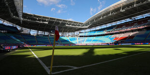 Leeres Fußballstadion in Leipzig