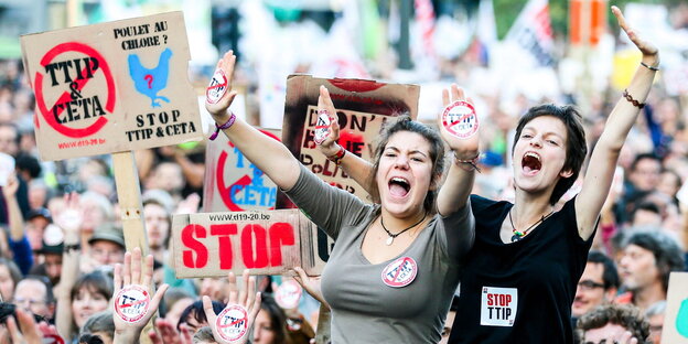 Demonstration gegen das TTIP-Abkommen
