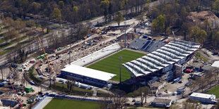 Stadionbaustelle aus der Vogelperspektive