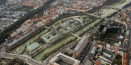 Luftaufnahme der Münchner Museumsinsel